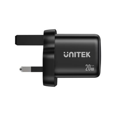 18. UNITEK 2X GAN Wandladegerät USB-C & USB-A 20W Schwarz