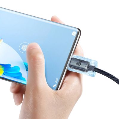 4. Baseus Crystal Shine Series Kabel USB-Kabel für schnelles Laden und Datenübertragung USB Typ A - USB Typ C 100 W 2 m schwarz (CAJY000501)