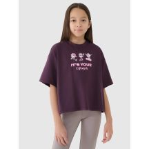 Oversize-Crop-Top mit Print für Mädchen 4F 4FJRSS25TTSHF2587-50S
