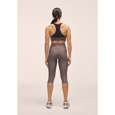 2. CASALL Damen Capri-Leggings mit Schlitz und normalem Bund, Trainingsleggings, Grau