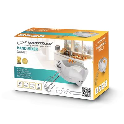 14. Esperanza Donut EKM009 Handmixer (250W; weiß)