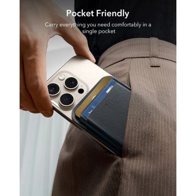 5. ESR Classic RFID Magnet-Geldbörse MagSafe für Handys – Schwarz