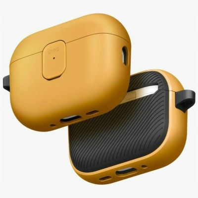 7. Uniq Clyde Hülle für AirPods Pro 3. Generation – Gelb-Grau