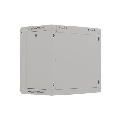 21. Wandmontierter Installationsschrank 19" 9U 540x350 graue Glastür LANBERG (FLAT PACK)