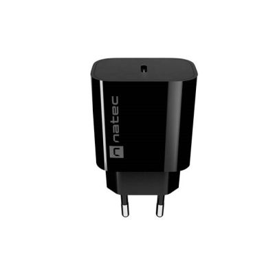 5. NATEC RIBERA 1X USB-C 20W SCHWARZES WANDLADEGERÄT