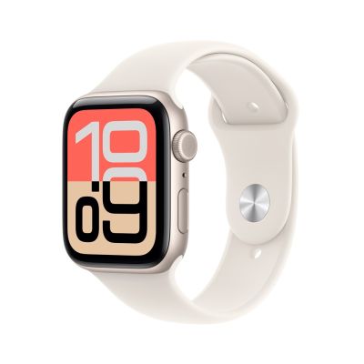 3. Apple Watch SE 3 GPS + Cellular 44 mm Starlight Aluminiumgehäuse mit Starlight Sportarmband – Größe M/L