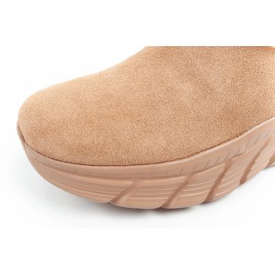 15. Skechers Damen Winterstiefel Isolierte Lederstiefeletten Braun