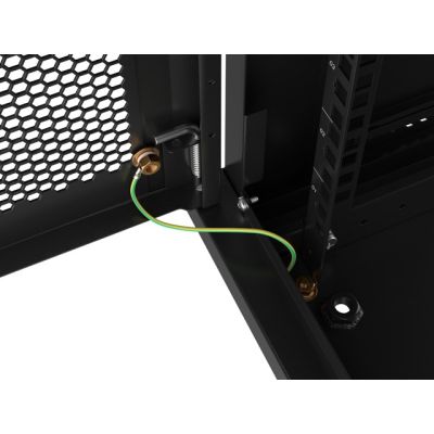 14. Wandregalschrank 19" 4U 600X450 SCHWARZ PERFORIERT TÜR LANBERG (FLAT PACK)