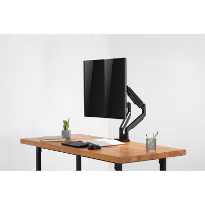 18. Doppelter Schreibtischarm (Klemme) für 2 x LCD-Monitore, max. 32 Zoll, max. 2 x 9 kg, neig- und schwenkbar, schwarz