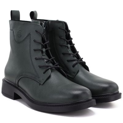 4. Damen-Ankle-Boots aus Leder, grün, Sergio Leone 25172-S