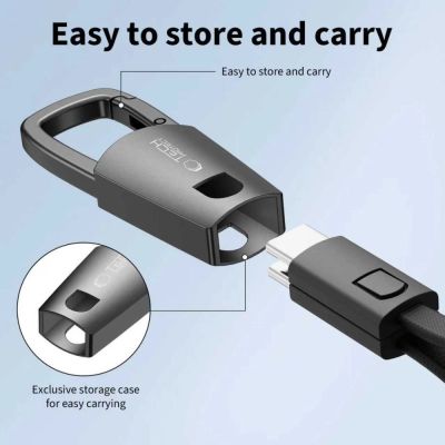 3. Tech-Protect Ultraboost DNA-Kabel mit Schlüsselanhänger USB-C PD 60 W / 3 A – Grau