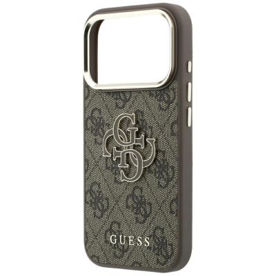 6. Guess 4G & Big Resin Logo Hülle für iPhone 17 Pro Max / 18 Pro Max - Braun