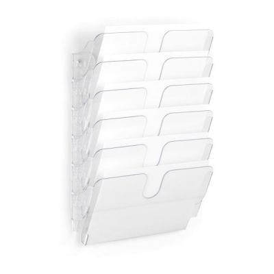 3. Robustes FLEXIPLUS-Prospektregal mit 6 Ablagen. Transparent.