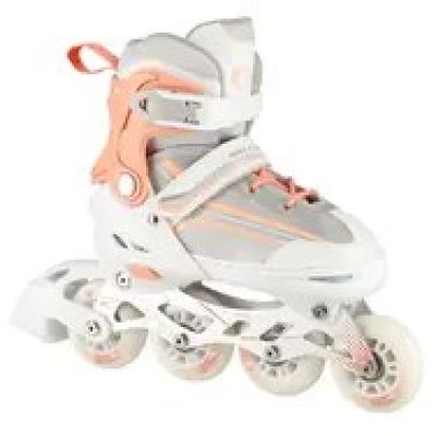 9. NILS Extreme NH18190 2in1 Inlineskates, weiß und pink, Größe S (29-33), mit auswechselbarer Hockeykufe