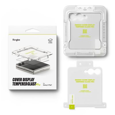 9. Ringke Cover Display Easy Slide Tempered Glass 2er-Pack für Samsung Galaxy Z Flip 7 - Transparent