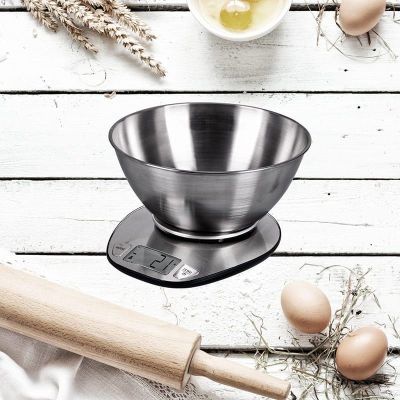 15. ELDOM Elektronische Küchenwaage WK320S RENA Genauigkeit 1 g Gewicht bis 5 kg LED-Anzeige Stahl mit Schüssel