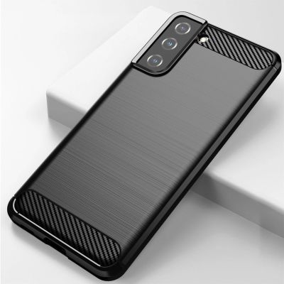 4. Carbon Case Flexibel Handyhülle TPU Schutzhülle für Samsung Galaxy S21+ 5G (S21 Plus 5G) schwarz