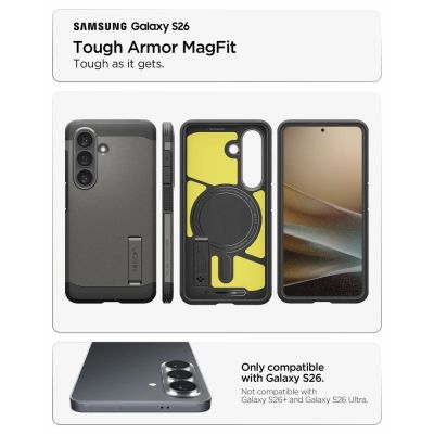 7. Spigen Tough Armor Mag MagSafe Hülle für Samsung Galaxy S26 - Grau