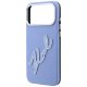 6. Karl Lagerfeld Schutzhülle mit großem, glattem Harz-Logo für iPhone 18 Pro / 17 Pro – Blau