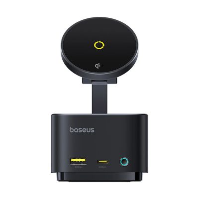 2. Baseus MagPro Series II 7-in-1 USB-C Hub mit MagSafe-kompatiblem Ladegerät 15W + HDMI + USB-A + USB-C + SD/TF - Schwarz