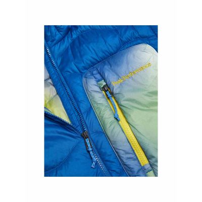 4. Herren-Daunenjacke PEAK PERFORMANCE M Helium Aop Utility Down Hood blau
