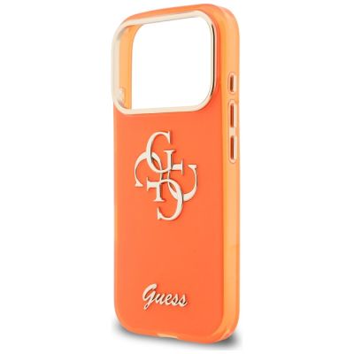 6. Guess IML 4G Script Metallhülle für iPhone 17 Pro – Orange