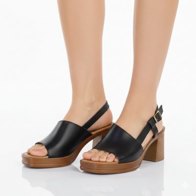 5. Schwarze Damen-Sandalen mit hohem Absatz, Modell Potocki 54324