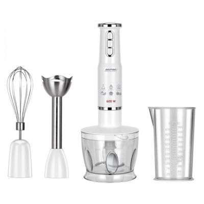 6. Stabmixer-Set MPM MBL-43, 500-ml-Behälter mit Edelstahlmesser, Edelstahl-Mixaufsatz, Leistung: 600 W