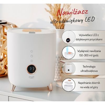 12. Adler AD 7972 Ultraschall-Luftbefeuchter 4 l Weiß 23 W