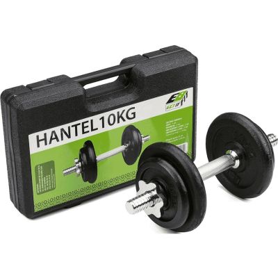 47. Gusseiserne Hantel 10 kg, Enero Fit Koffer
