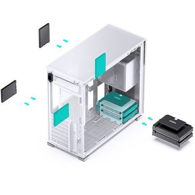 4. Jonsbo D41 Bildschirm-Computergehäuse, weiß