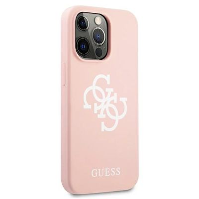 4. Guess Silikon 4G Logo Case für iPhone 13 Pro Max 6,7" - Rosa