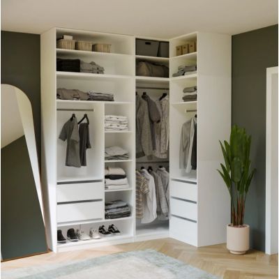 7. OPENO 100 Aufsatz, weiß – modulares Garderobenregal, 100 cm, für das Schlafzimmer