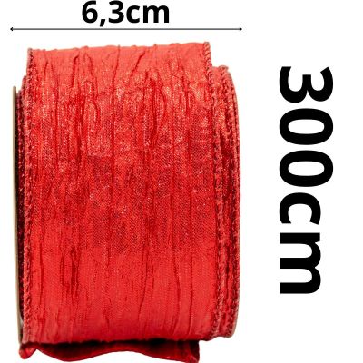 4. Gekräuseltes Band 6,3 cm x 3 m rot