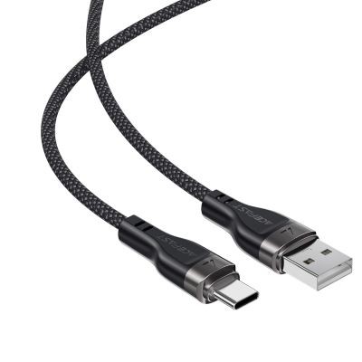 4. Acefast C11-04 USB-A - USB-C 3A Kabel 1,2m Magnetgeflecht - Schwarz