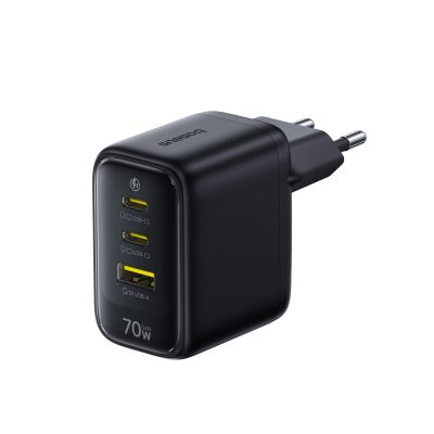 Baseus EnerFill FE22 70W Wandladegerät 2 x USB-C + USB-A - Schwarz