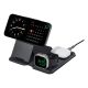10. UAG 3-in-1 Reiseladegerät – kabelloses Reiseladegerät für drei Geräte, 15 W, MagSafe-kompatibel, inklusive Kabel, Stecker und Organizer (schwarz/grau)