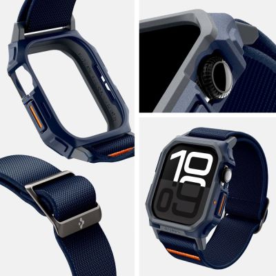 9. Spigen Lite Fit "Pro" Armband für Apple Watch 10 46mm - Marineblau