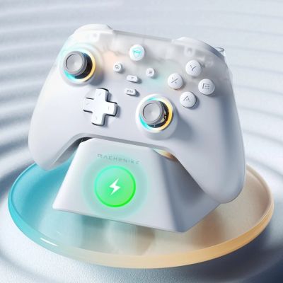 3. Machenike G3 V2 Kabelloser Gamecontroller mit Ladestation – Weiß