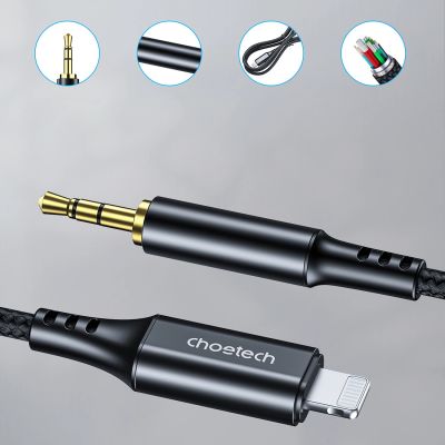 3. Choetech AUX007 Beleuchtung/Miniklinke 3,5 mm Kabel 1 m – schwarz