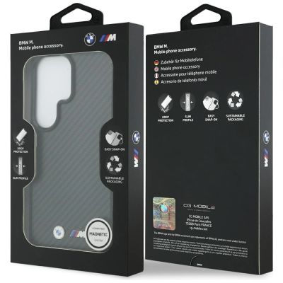 8. BMW M Kevlar Logo MagSafe Hülle für Samsung Galaxy S26 Ultra - Schwarz