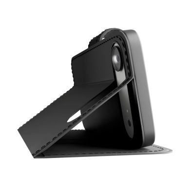 7. Puro Wallet Stand Case für iPhone 17 Air aus Öko-Leder, mit Klappe, Geldbörse und Standfunktion - Schwarz
