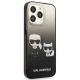 4. Karl Lagerfeld Gradient Ikonik Karl&Choupette Hülle für iPhone 13 Pro / iPhone 13 - Schwarz