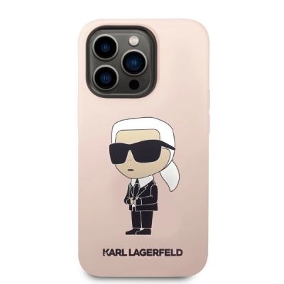 3. Karl Lagerfeld Silikon Ikonik MagSafe Hülle für iPhone 14 Pro Max – Rosa