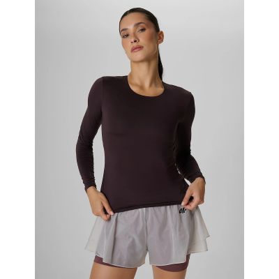 Damen-Trainingsshirt mit langen Ärmeln, schmal geschnitten, schnelltrocknend, Größe 4F 4FRAW26TFLOF0733-80S