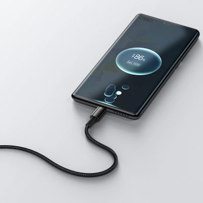 10. Baseus Wolfram Gold USB-A auf USB-C Kabel 480Mb/s 100W 1m Schwarz (CAWJ000001)