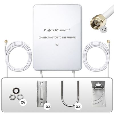 8. Qoltec 5G LTE-Antenne | 16 dBi | Richtantenne | Außenantenne | SMA | 3300–3800 MHz | wasserdicht | 3 m