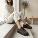 10. Damen-Plateau-Sneaker aus Leder, braun, Filippo DP6119