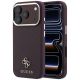 Guess Saffiano Small 4G & Classic Logo MagSafe Hülle für iPhone 18 Pro / 17 Pro - Burgunderrot