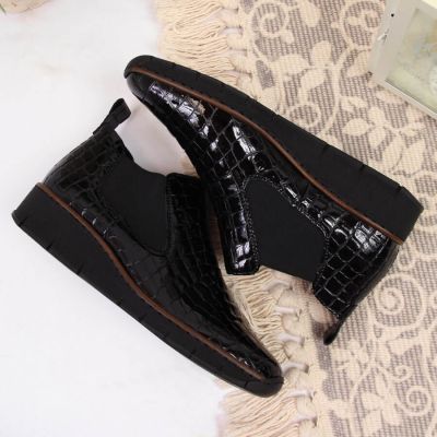 29. Rieker W R474 Schlangenleder Stiefeletten schwarz